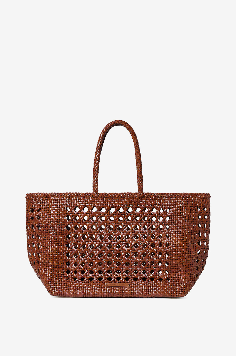 LOEFFLER RANDALL Luftig geflochtener Bast-Shopper Klara Damen DUNKELBRAUN 1