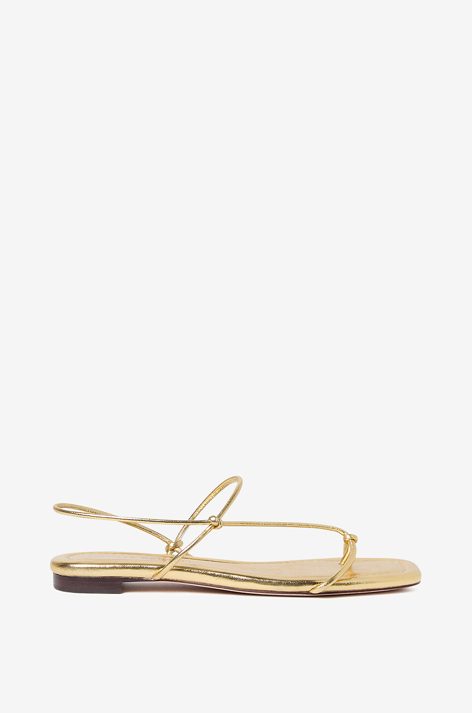 LOEFFLER RANDALL Eleanor flat metallic leather sandals Women GOLDEN 2