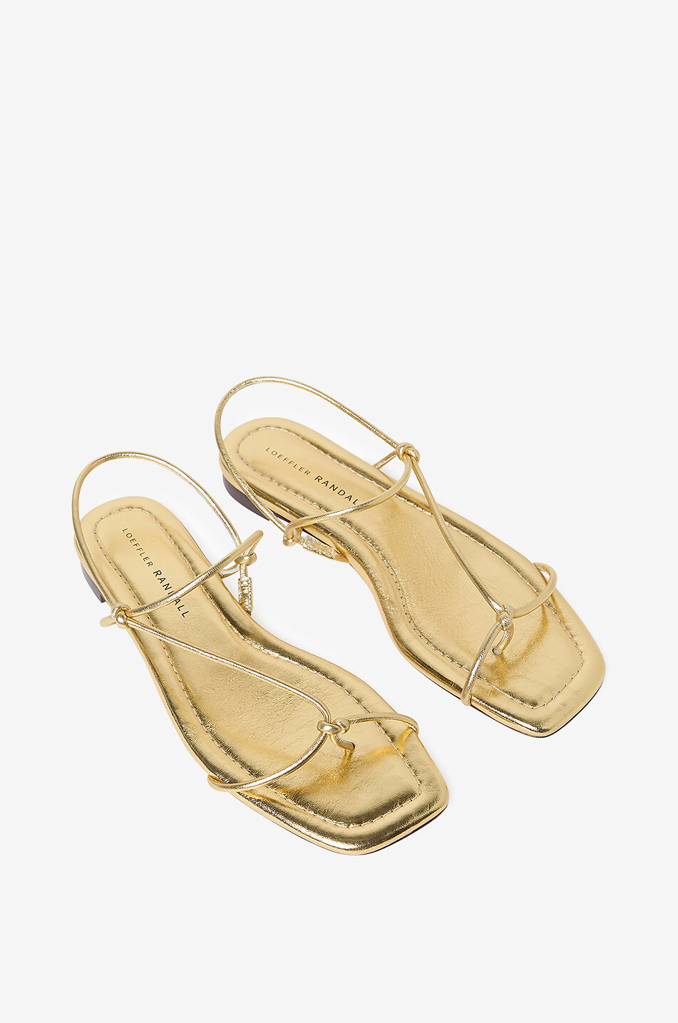 LOEFFLER RANDALL Eleanor flat metallic leather sandals Women GOLDEN 4