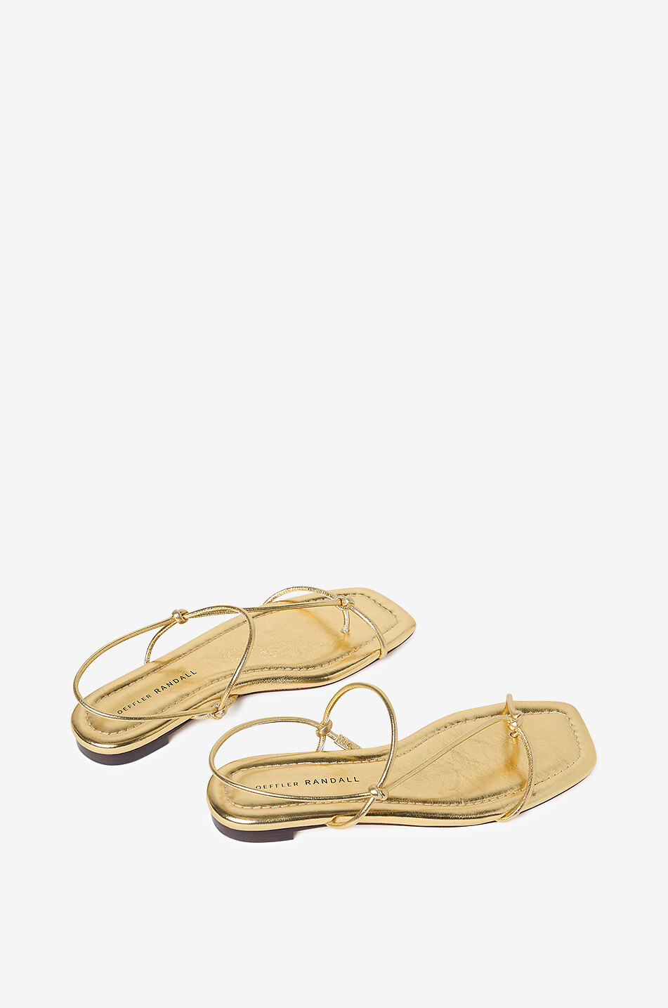 LOEFFLER RANDALL Eleanor flat metallic leather sandals Women GOLDEN 5