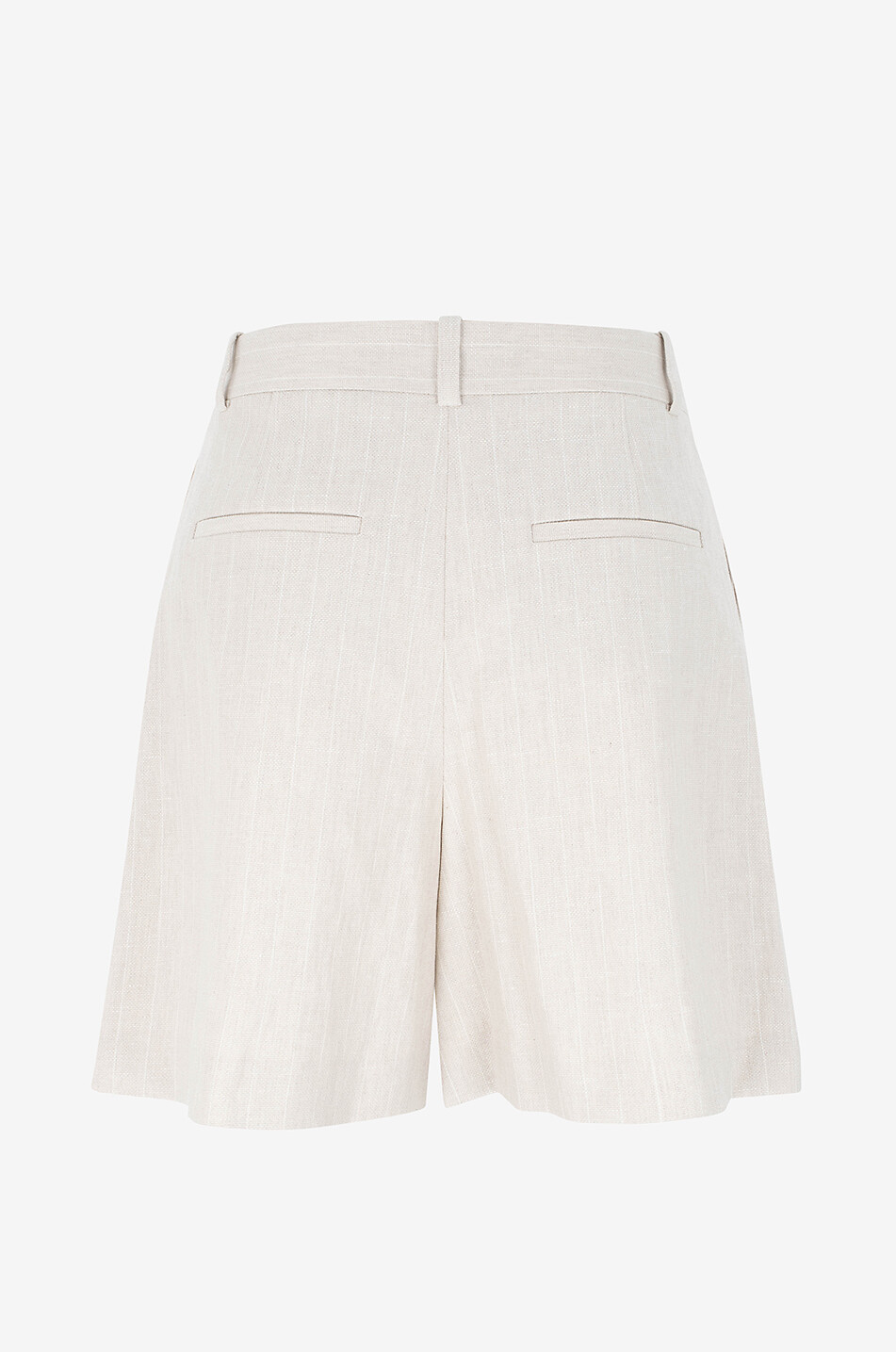 THEORY Short à pinces en coton et lin Femme Beige clair 2