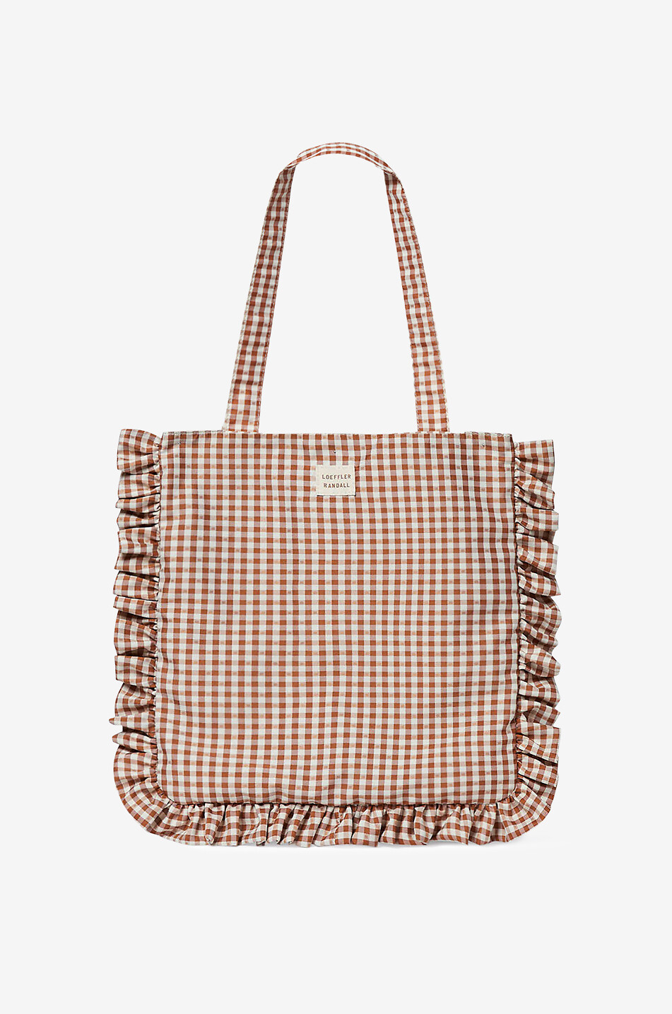 LOEFFLER RANDALL Shopper aus Baumwolle mit Vichykaros Justine Damen HELLBRAUN 1