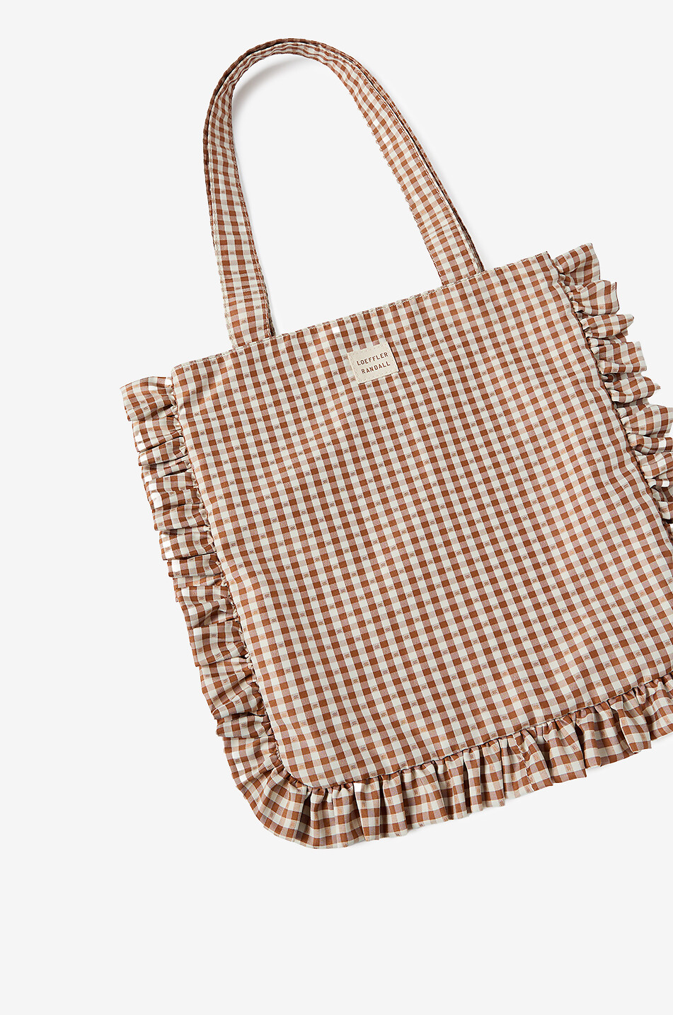 LOEFFLER RANDALL Shopper aus Baumwolle mit Vichykaros Justine Damen HELLBRAUN 2