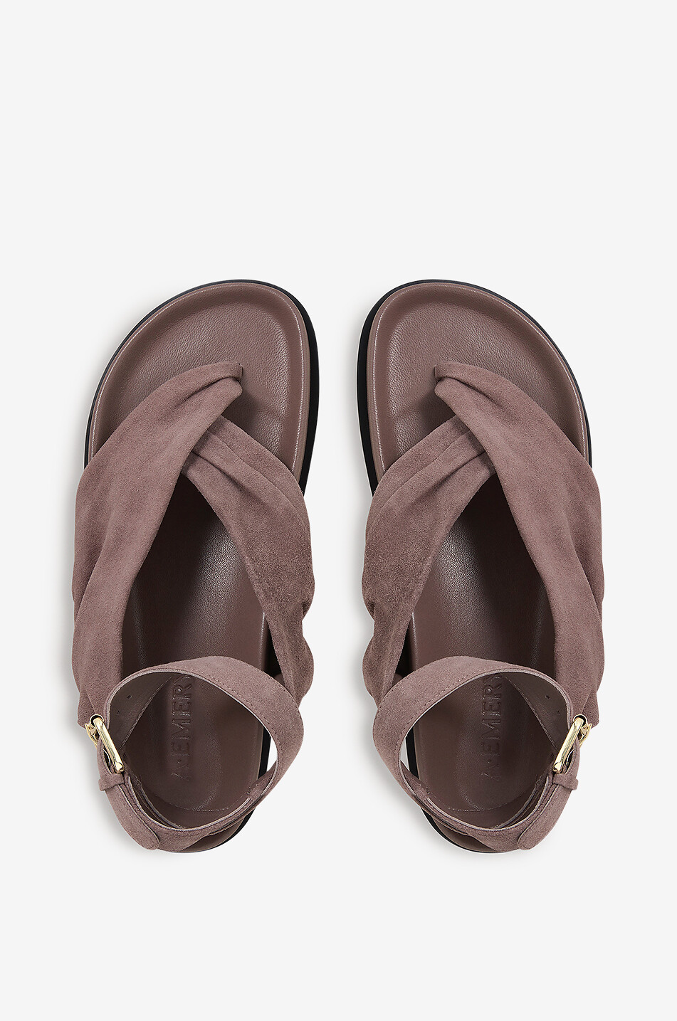 A.EMERY Flache Wildledersandalen The Mantei Damen BRAUN 4