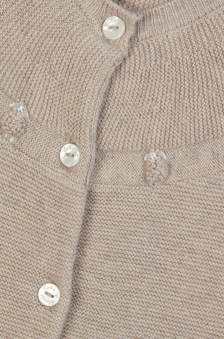 TARTINE ET CHOCOLAT Garter stitch baby overall with sheep Baby LIGHT BROWN 3