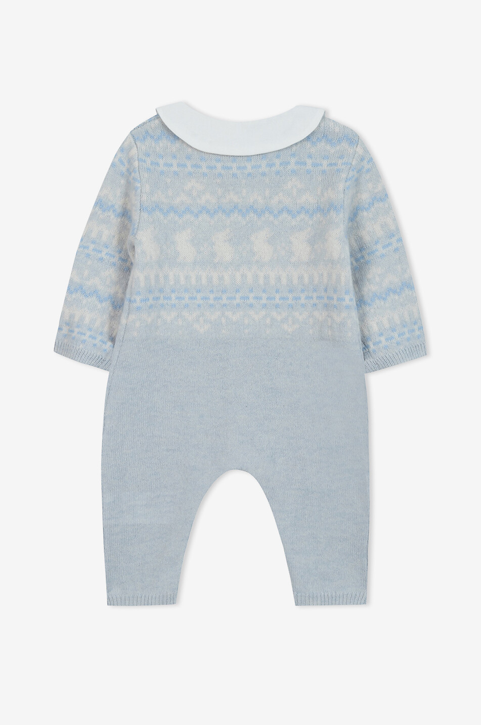 TARTINE ET CHOCOLAT Jacquard knit baby jumpsuit Baby LIGHT BLUE 2