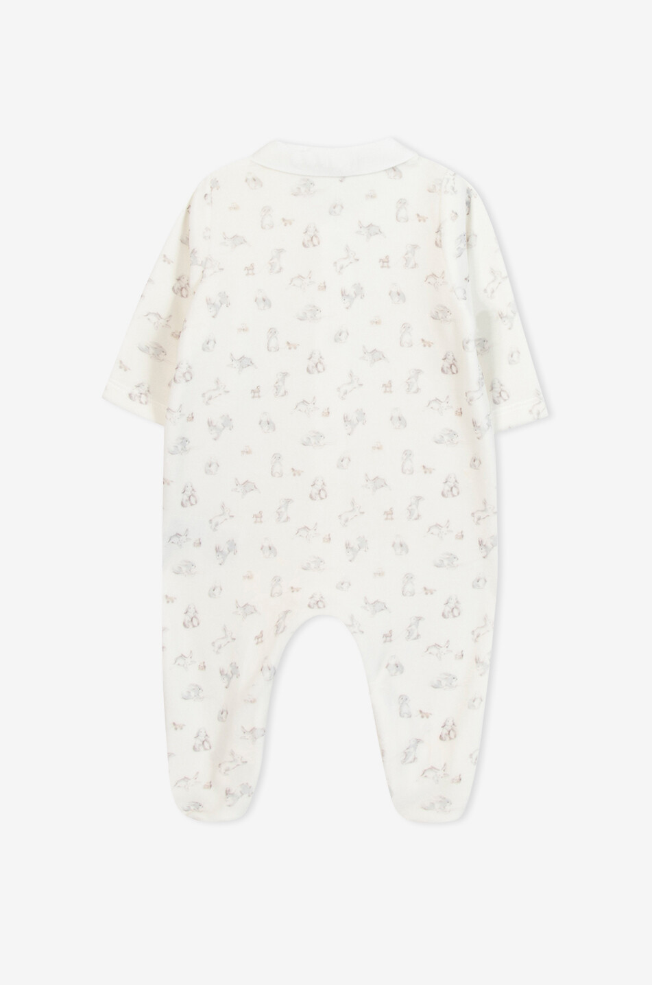 TARTINE ET CHOCOLAT Pyjama bébé en velours motif lapins Bébé BLANC CASSE 2