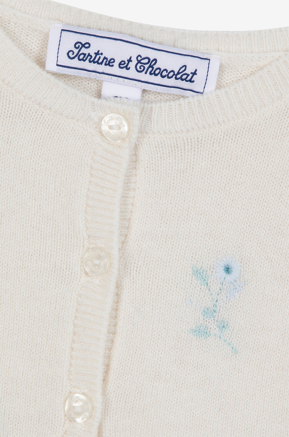 TARTINE ET CHOCOLAT Cardigan für Babys mit Blütenstickereien Baby CREMEFARBEN 3