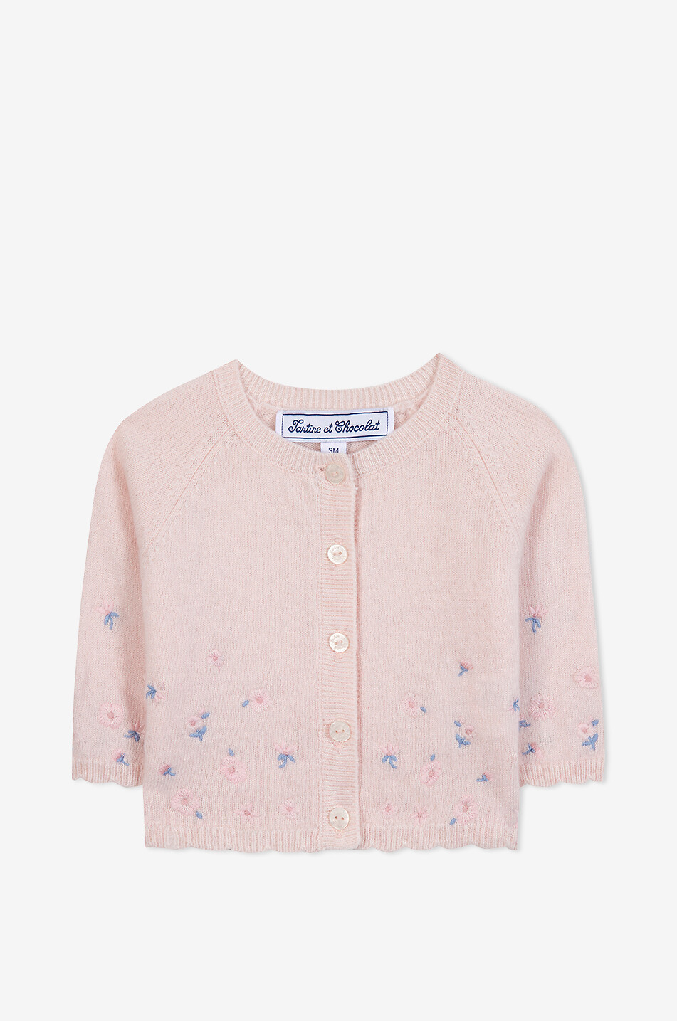 Baby cardigan with floral embroideries