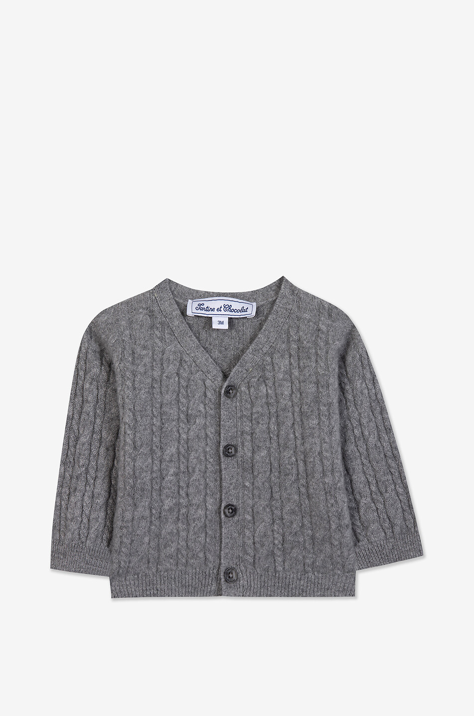 TARTINE ET CHOCOLAT Zopfstrick-Cardigan für Babys Baby MITTELGRAU 1