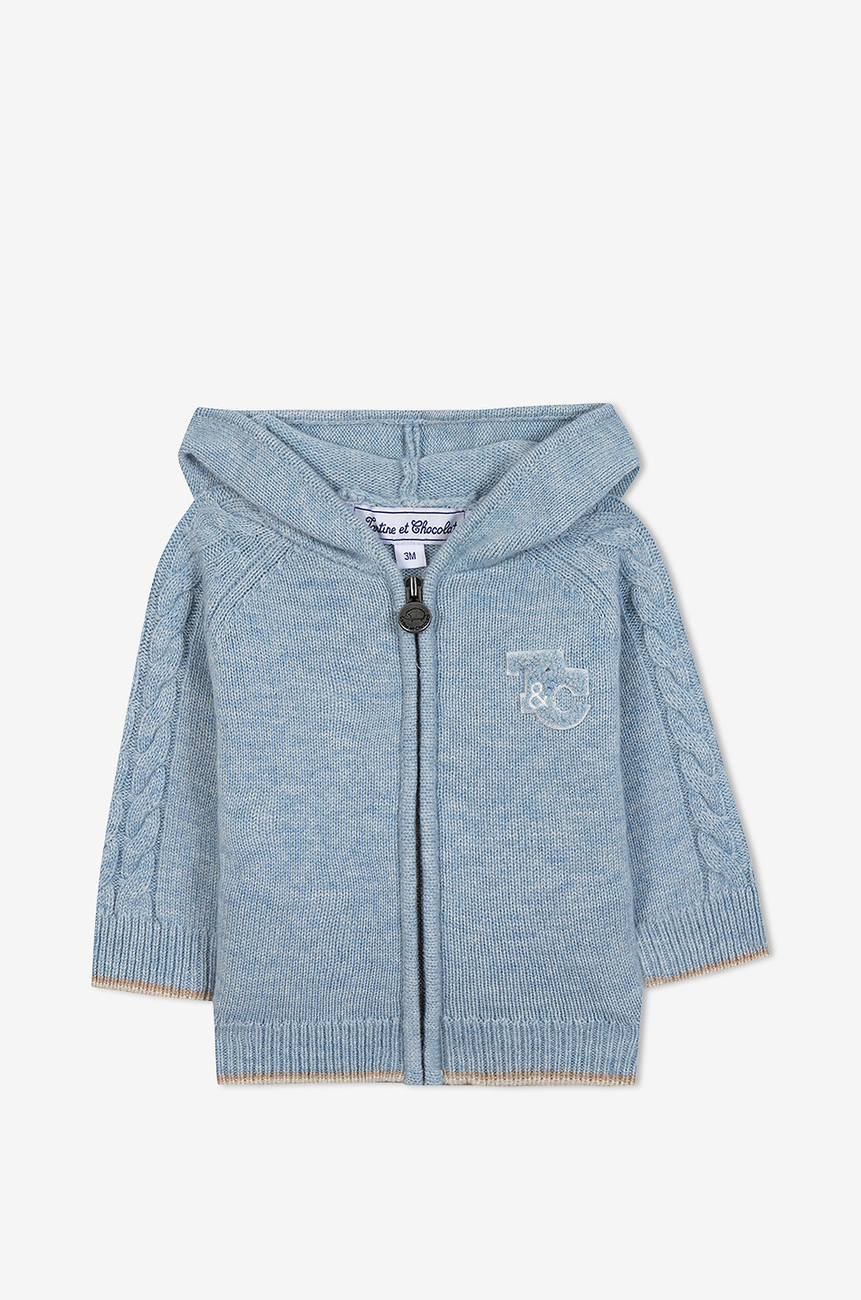 TARTINE ET CHOCOLAT T&C hooded full-zip baby cardigan Baby LIGHT BLUE 1