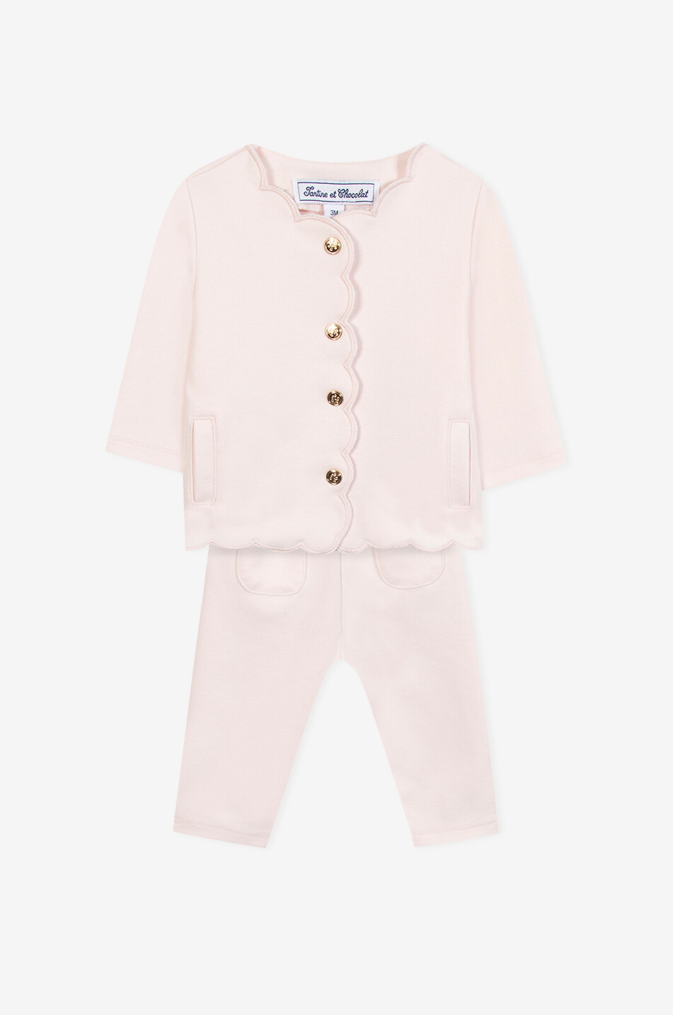 TARTINE ET CHOCOLAT Scalloped baby jogger set Baby LIGHT PINK 1