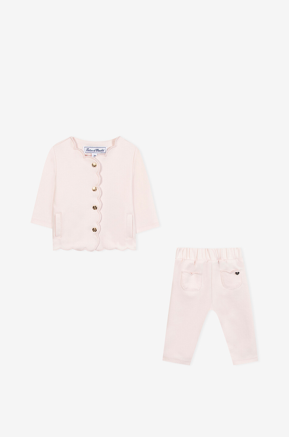 TARTINE ET CHOCOLAT Scalloped baby jogger set Baby LIGHT PINK 2