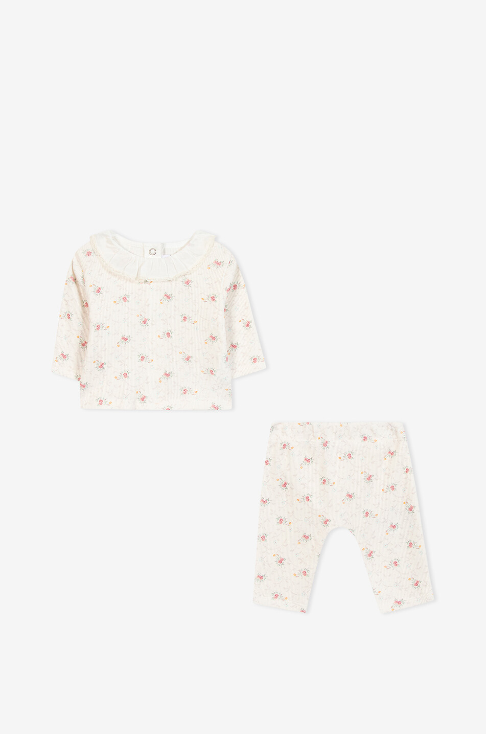 TARTINE ET CHOCOLAT T-shirt et pantalon bébé à motif floral Bébé BLANC CASSE 3
