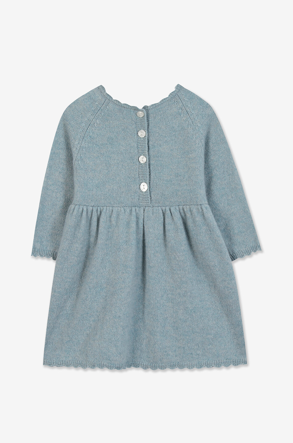 TARTINE ET CHOCOLAT Flower-embroidered baby  knit dress Baby LIGHT GREEN 2