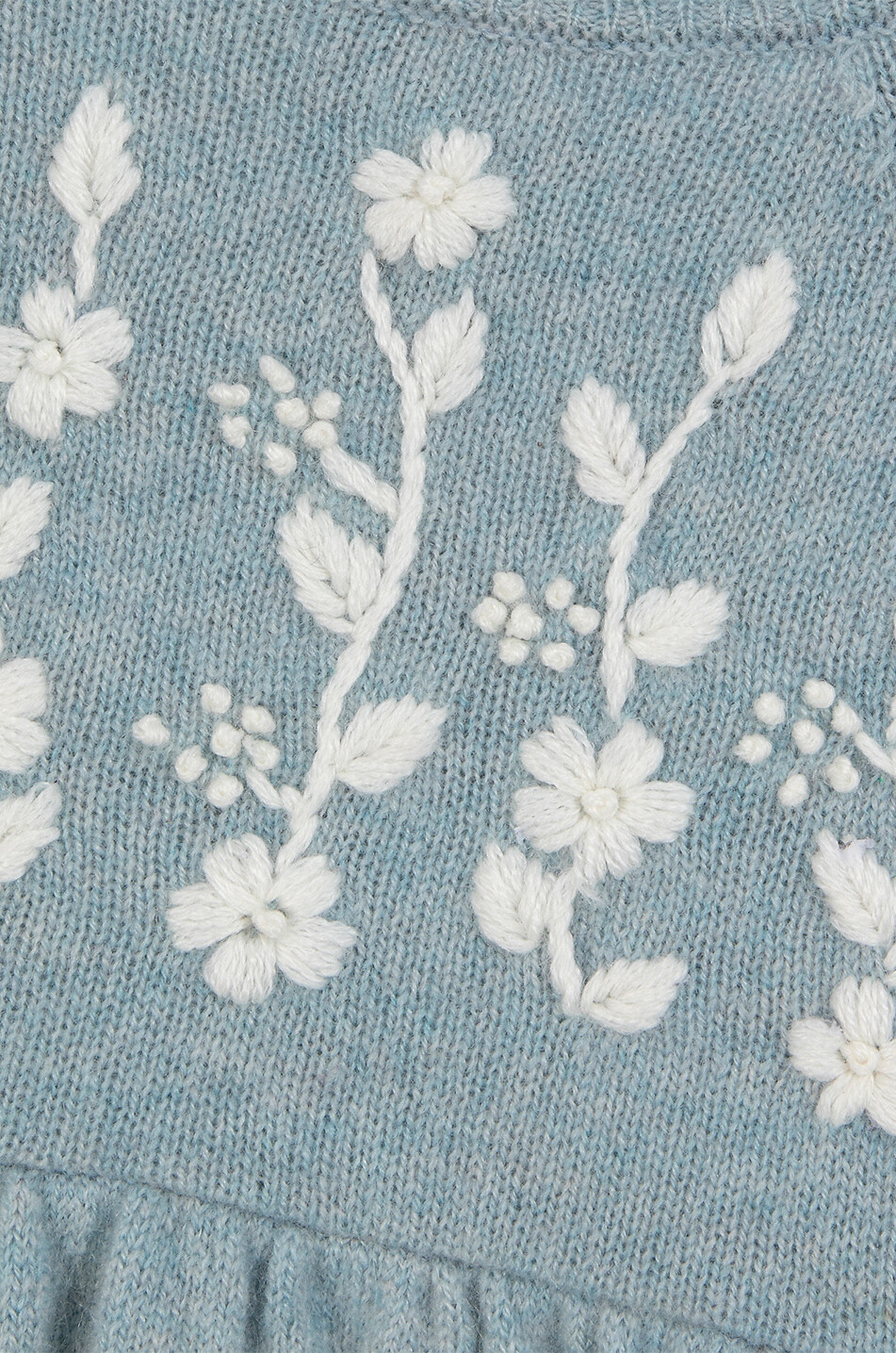 TARTINE ET CHOCOLAT Flower-embroidered baby  knit dress Baby LIGHT GREEN 3