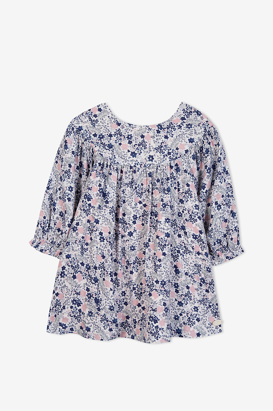 Liberty printed long-sleeved baby dress