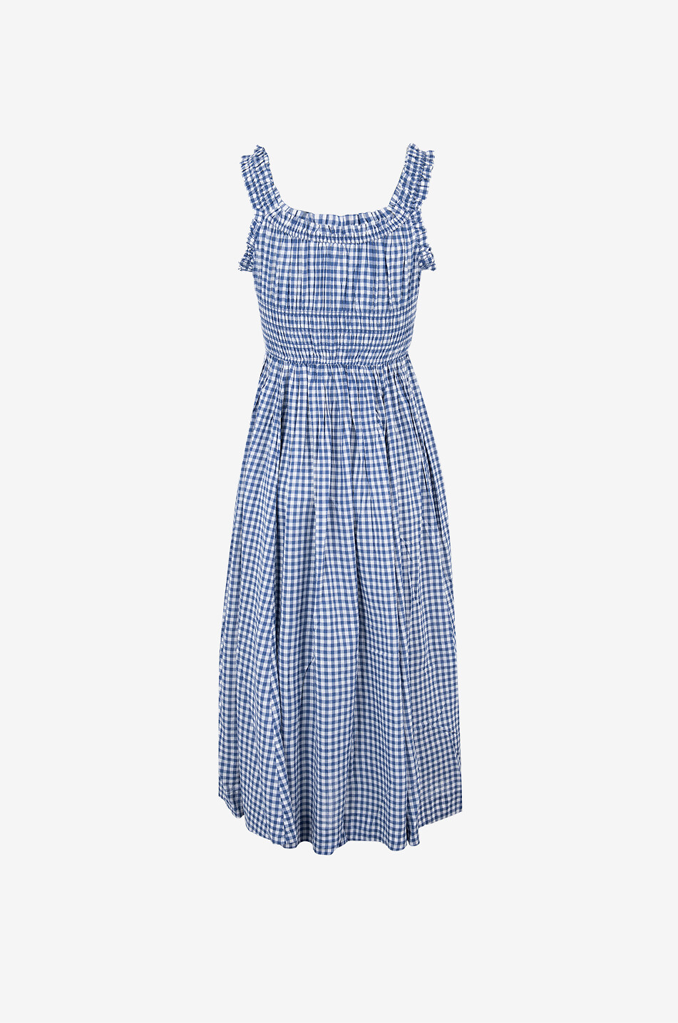 DÔEN Robe midi à carreaux vichy Emmaretta Femme BLEU 2