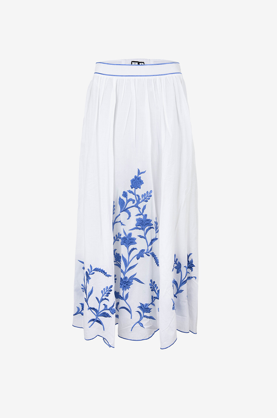 SCARLETT POPPIES Estepona embroidered voile maxi skirt Women WHITE 1
