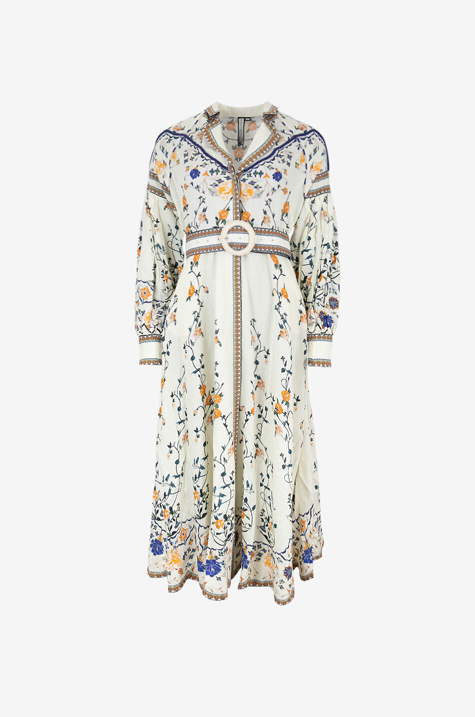 Flora Daruca floral linen midi shirt dress