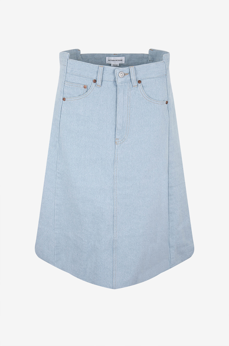 VICTORIA BECKHAM Light Azul mid-length balloon hem denim skirt Women LIGHT BLUE 1