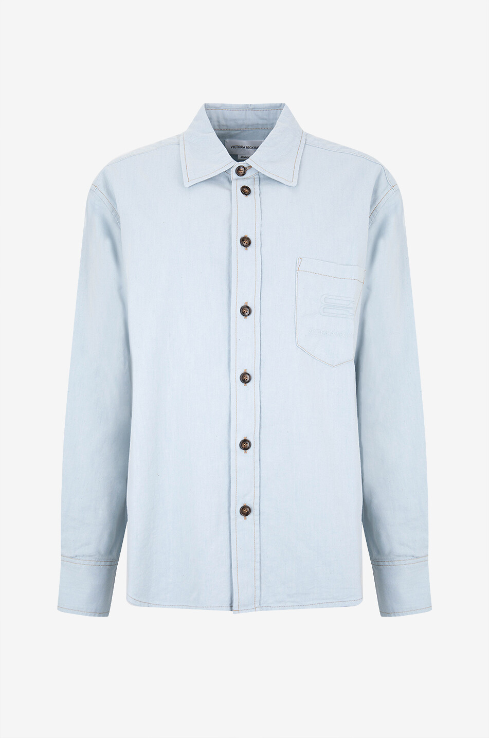 VICTORIA BECKHAM Men's Shirt Light Azul faded oversize denim shirt Women LIGHT BLUE 1