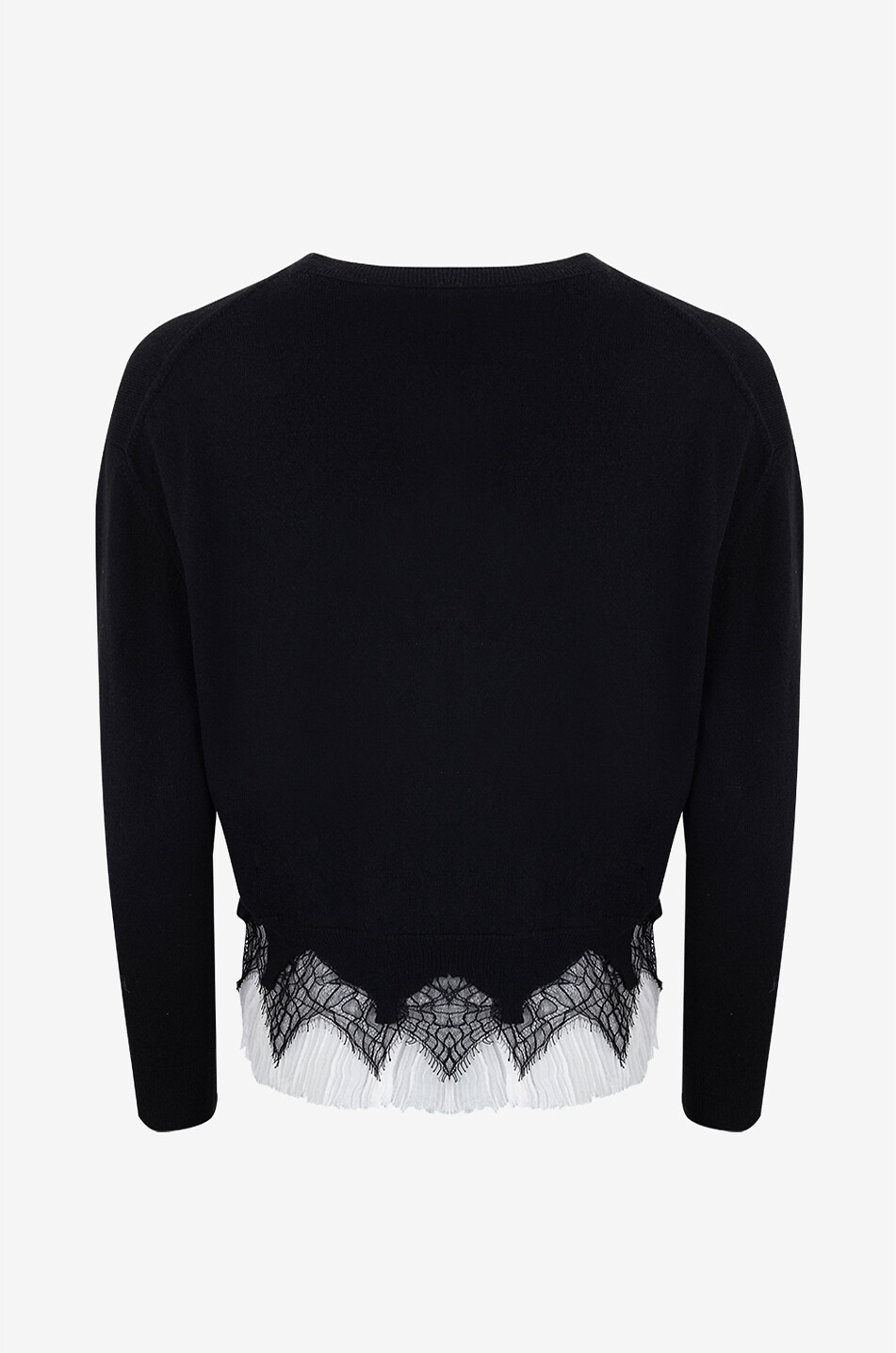 ALEXANDER McQUEEN Spiderweb Lace cropped wool and cashmere cardigan Women BLACK 2