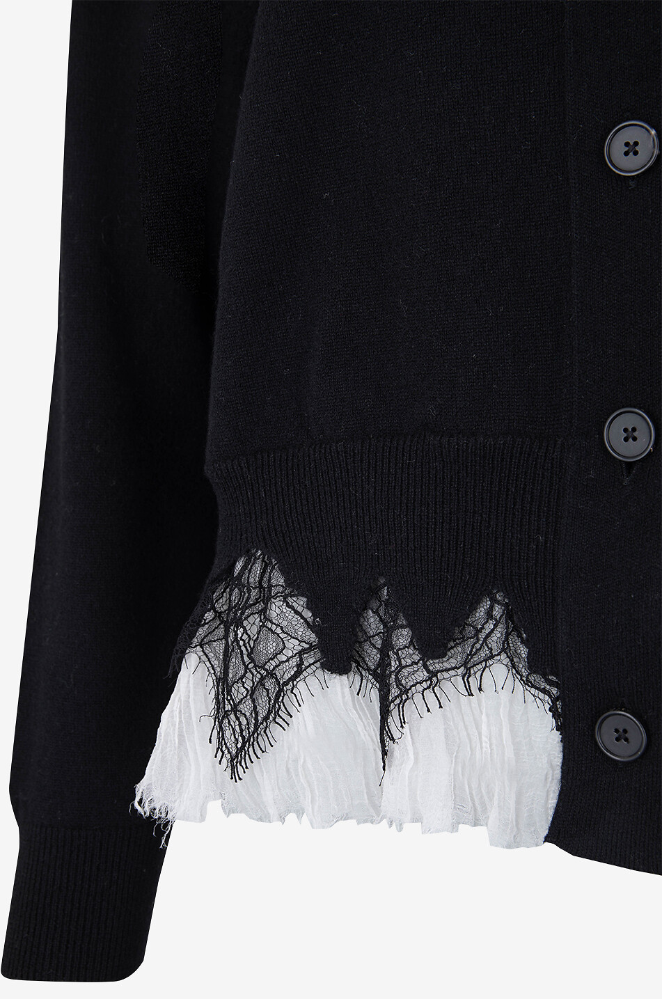 ALEXANDER McQUEEN Spiderweb Lace cropped wool and cashmere cardigan Women BLACK 3