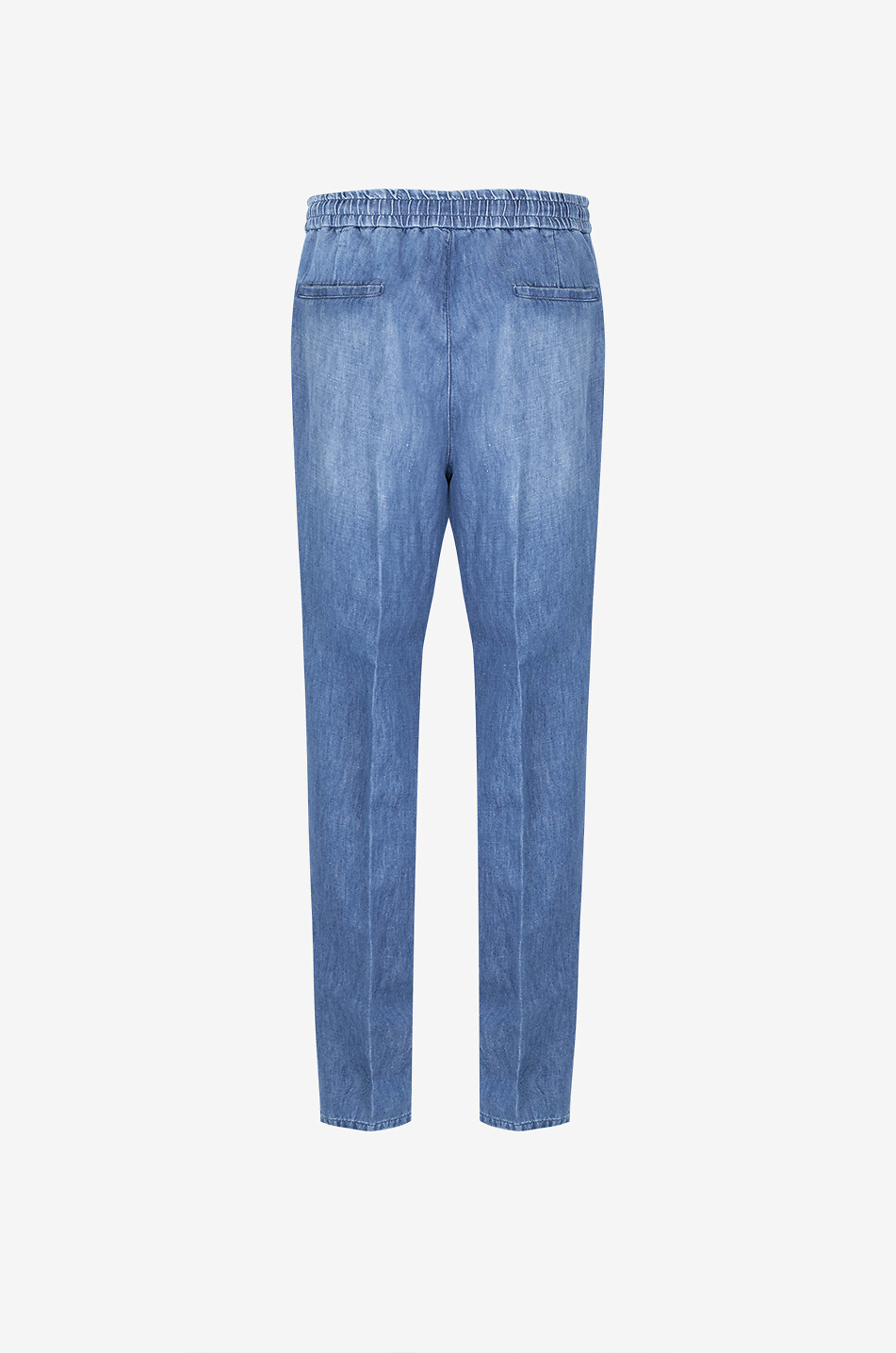 BRUNELLO CUCINELLI Pantalon à pinces en denim d'été Leisure Fit Homme BLEU MOYEN 2