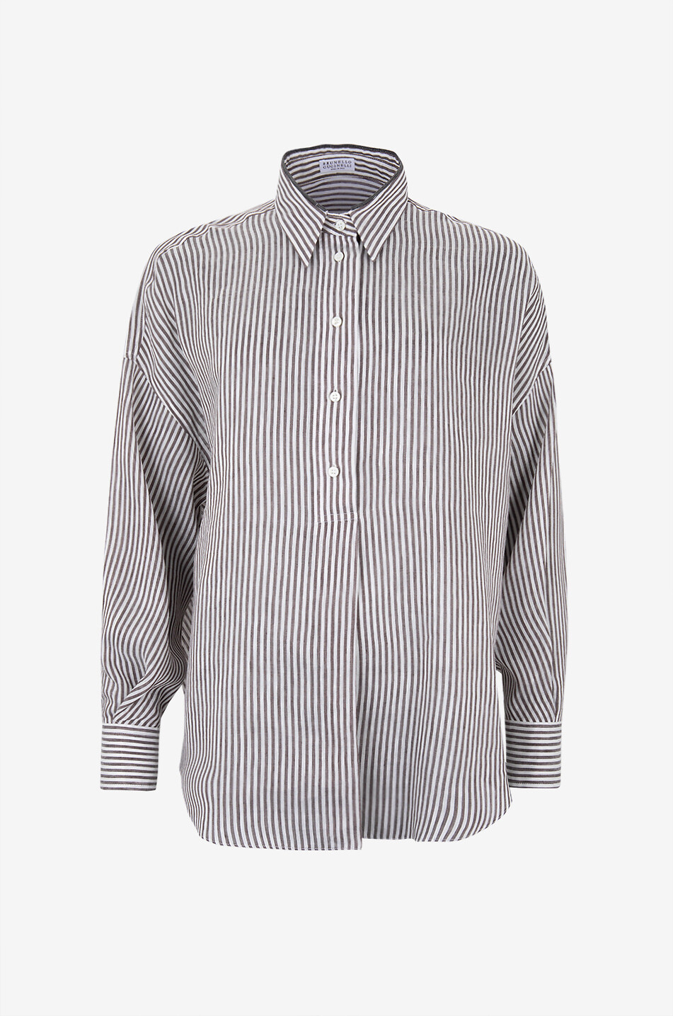 Tシャツ・カットソー BRUNELLO CUCINELLI COTTON TOP WITH SHINY PIPING Brunello Cucinelli Women Cotton Top With Shiny Piping In