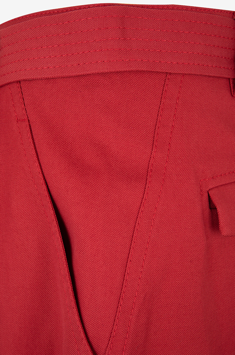 BRUNELLO CUCINELLI Baumwoll- und Leinen-Karottenhose mit hoher Taille und Gürtel Damen ROT 3