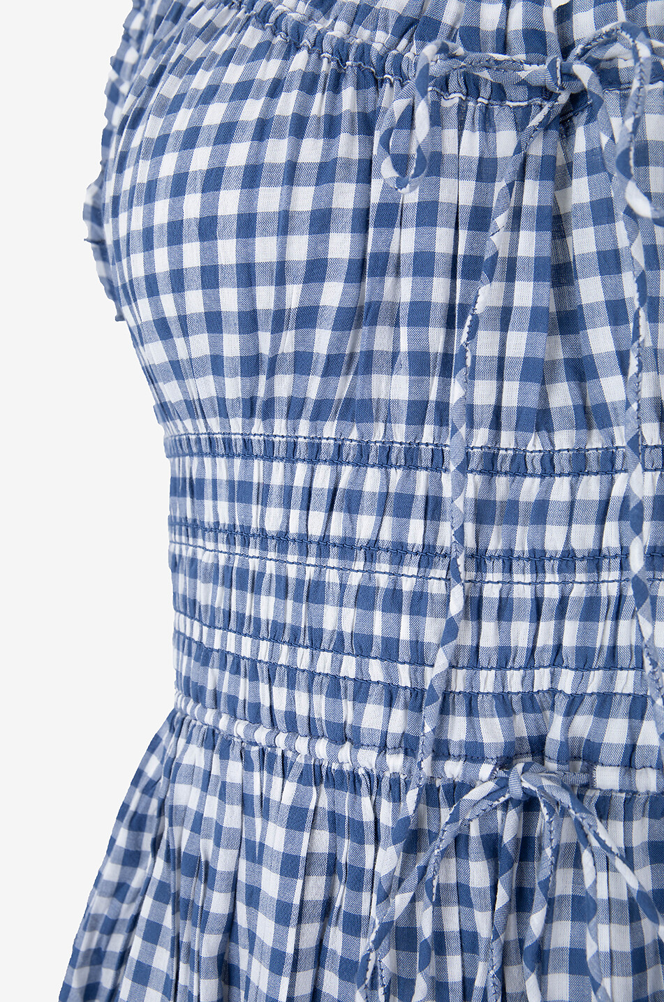 DÔEN Robe midi à carreaux vichy Emmaretta Femme BLEU 3