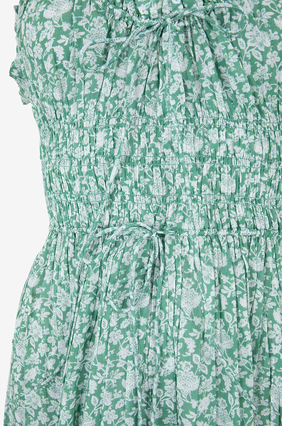 DÔEN Emmaretta Peridot Tea Floral organic cotton voile midi dress Women GREEN 3