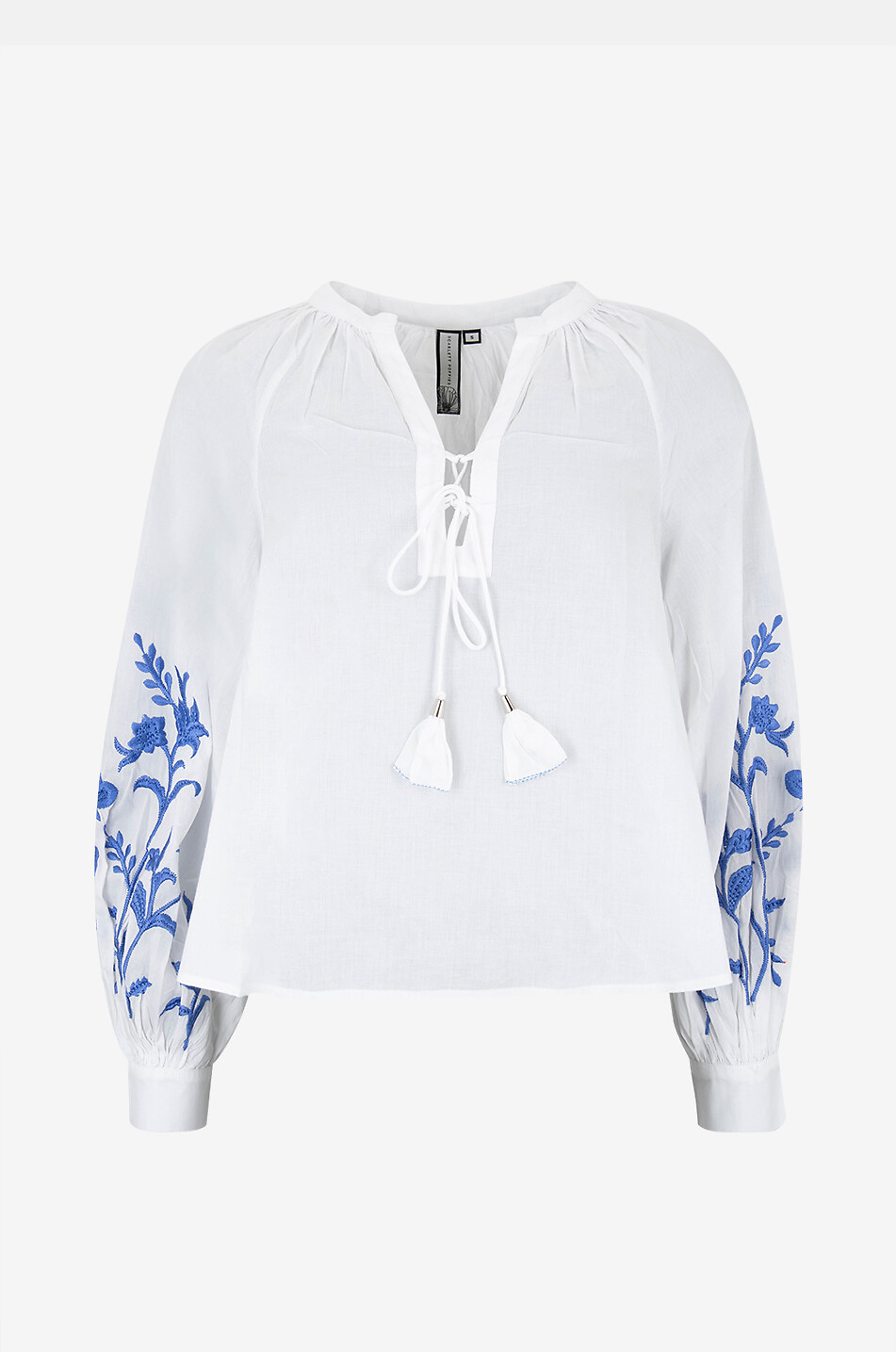 Besticktes Baumwollvoile-Top Marbella