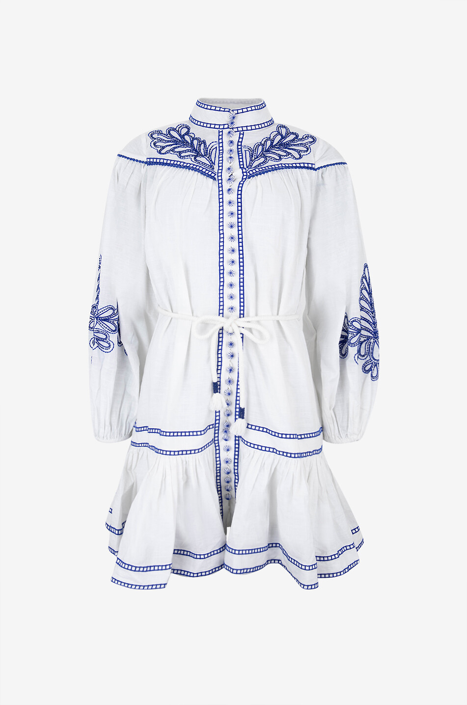 Zillenia embroidered voile mini shirt dress