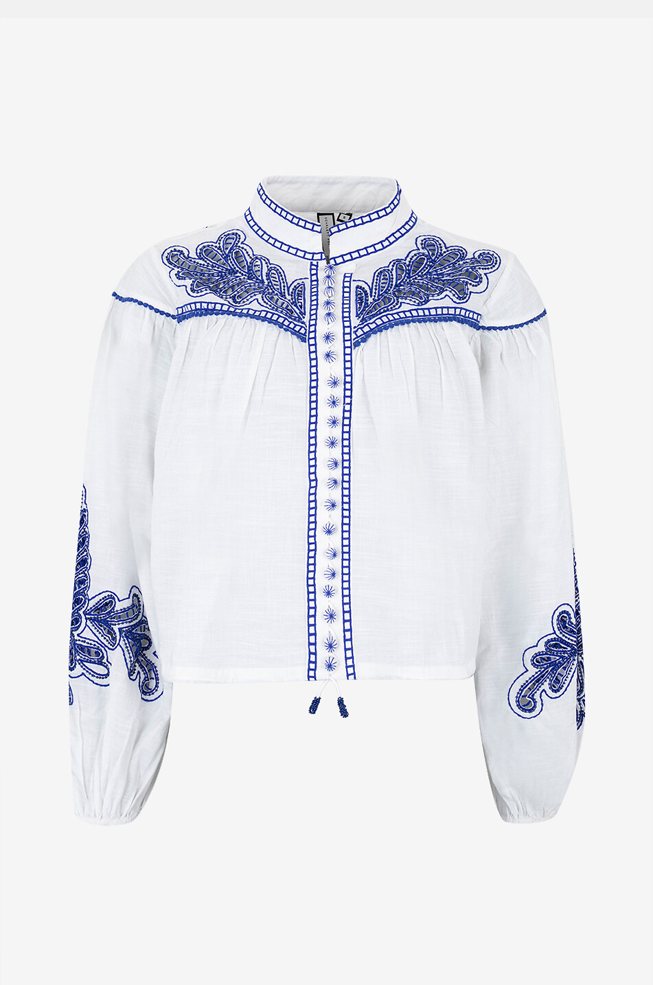 SCARLETT POPPIES Zilleno cropped top with openwork embroideries Women WHITE 1