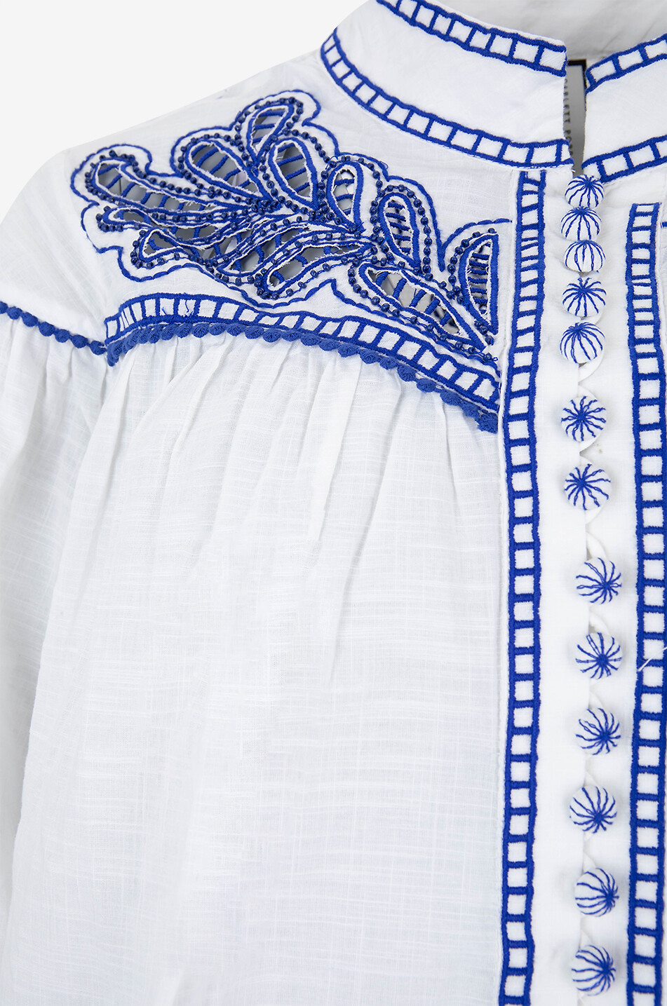 SCARLETT POPPIES Zilleno cropped top with openwork embroideries Women WHITE 9