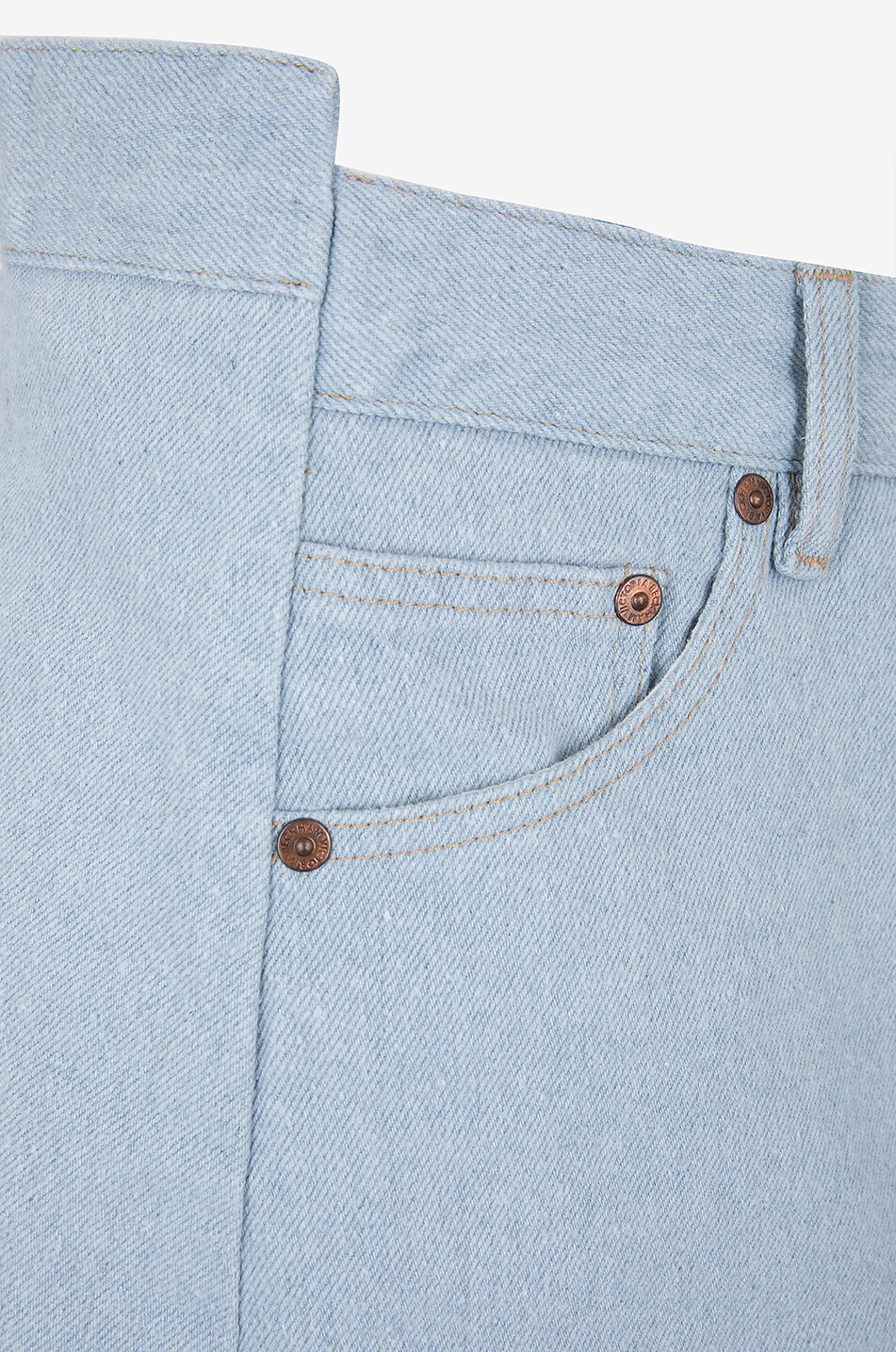 VICTORIA BECKHAM Light Azul mid-length balloon hem denim skirt Women LIGHT BLUE 3
