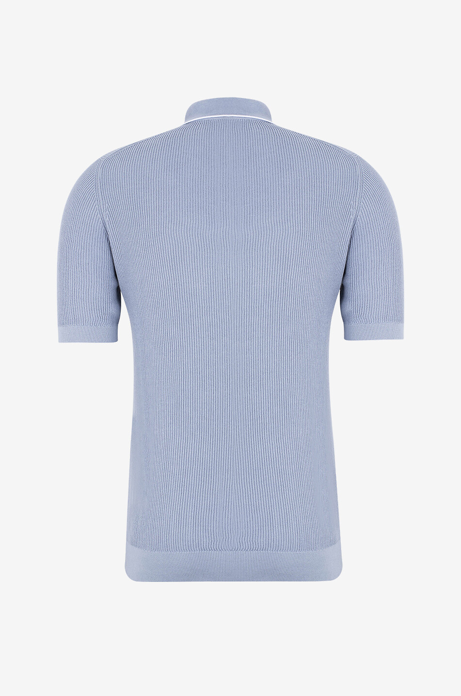 FEDELI Polo à manches courtes en maille côtelée Scott Homme BLEU CLAIR 2