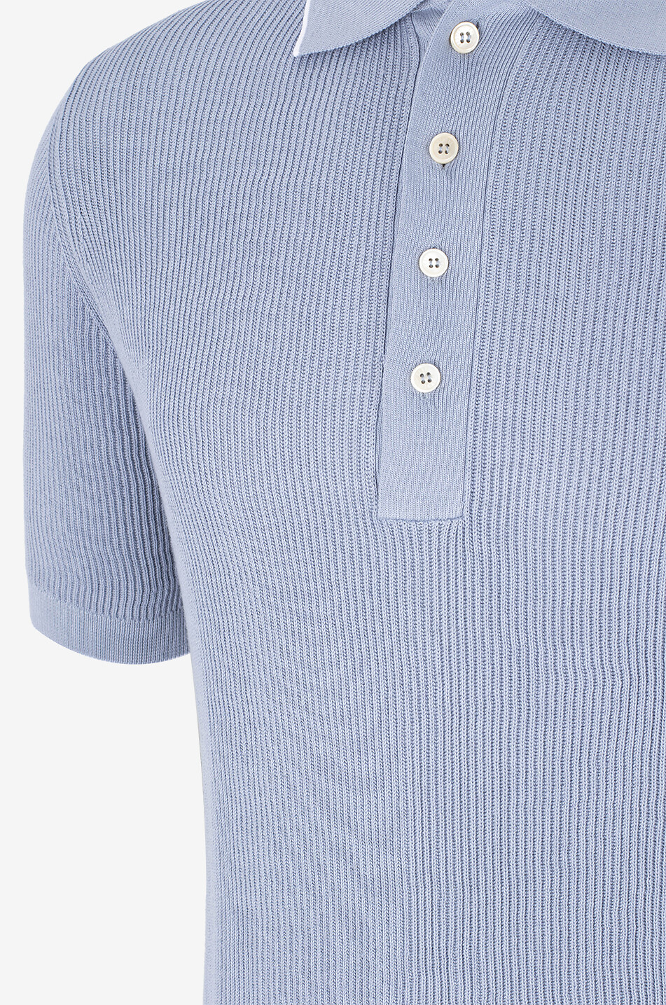 FEDELI Polo à manches courtes en maille côtelée Scott Homme BLEU CLAIR 3