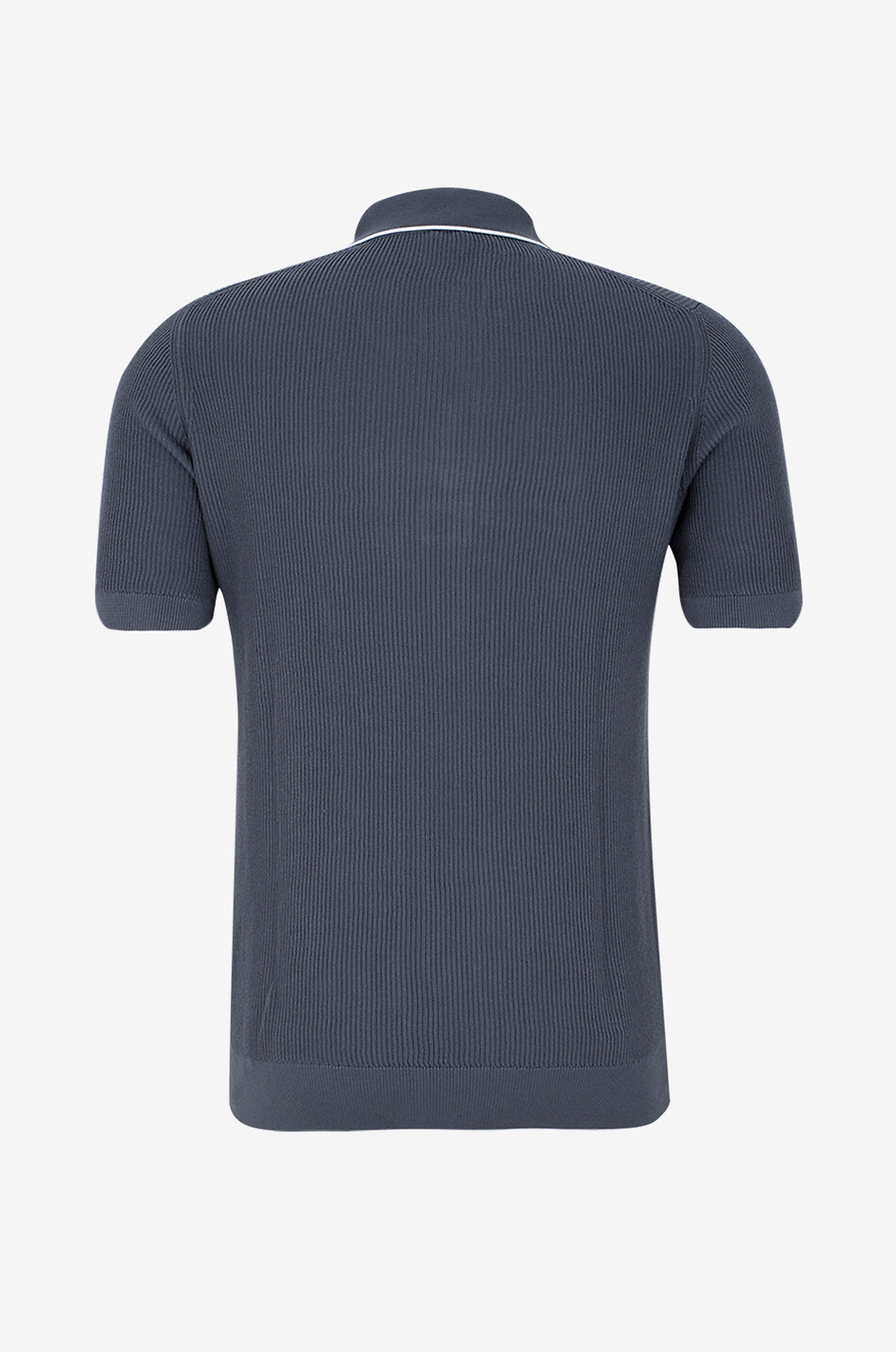 FEDELI Polo à manches courtes en maille côtelée Scott Homme BLEU FONCE 2