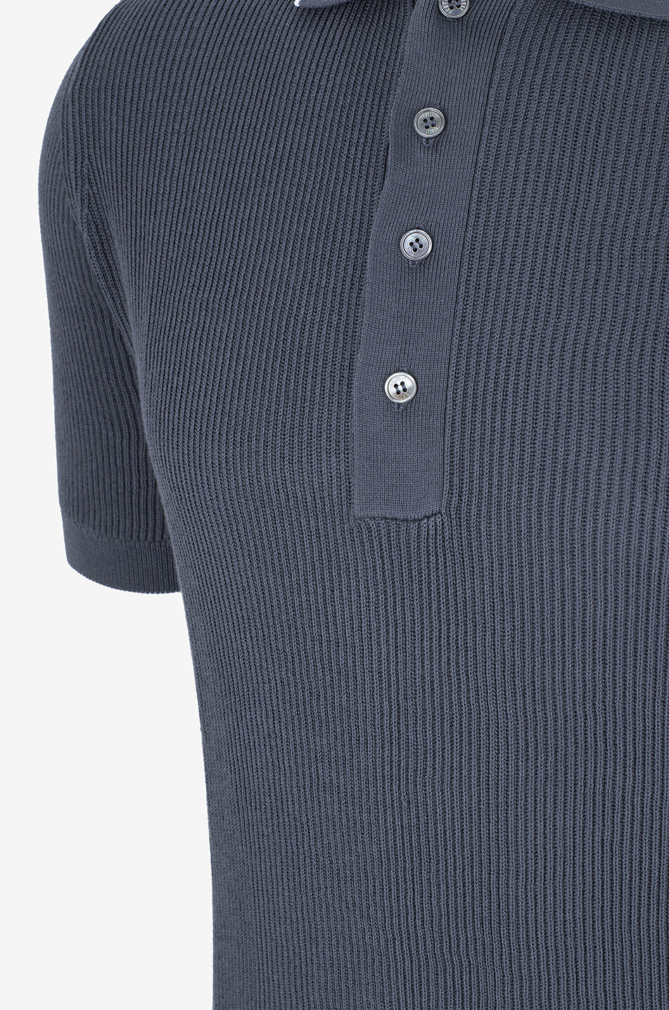 FEDELI Polo à manches courtes en maille côtelée Scott Homme BLEU FONCE 3