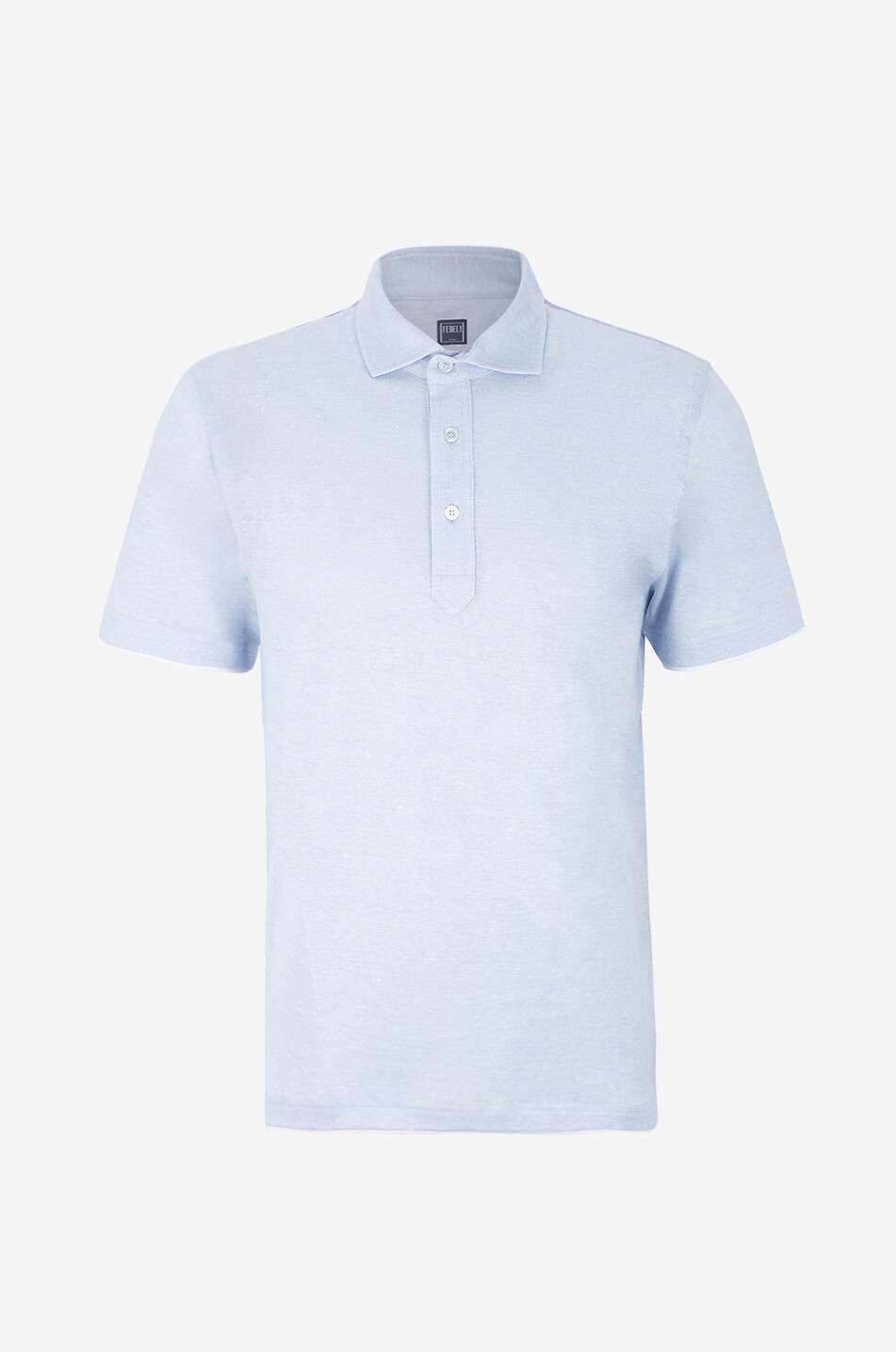 FEDELI Polo manches courtes en lin et coton Janik Homme BLEU CLAIR 1
