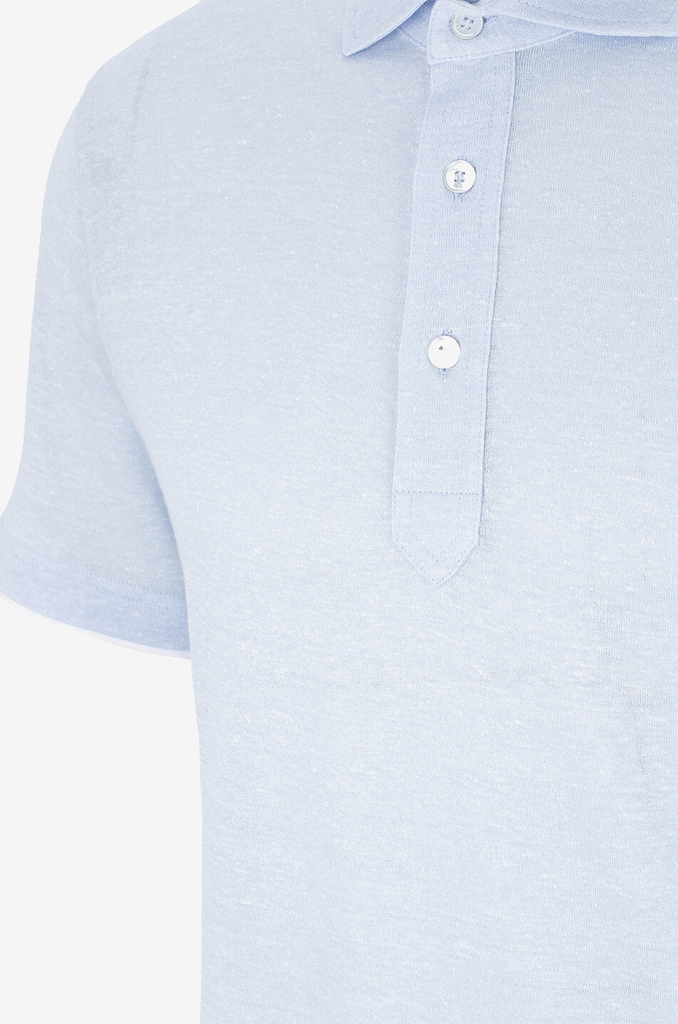 FEDELI Polo manches courtes en lin et coton Janik Homme BLEU CLAIR 3