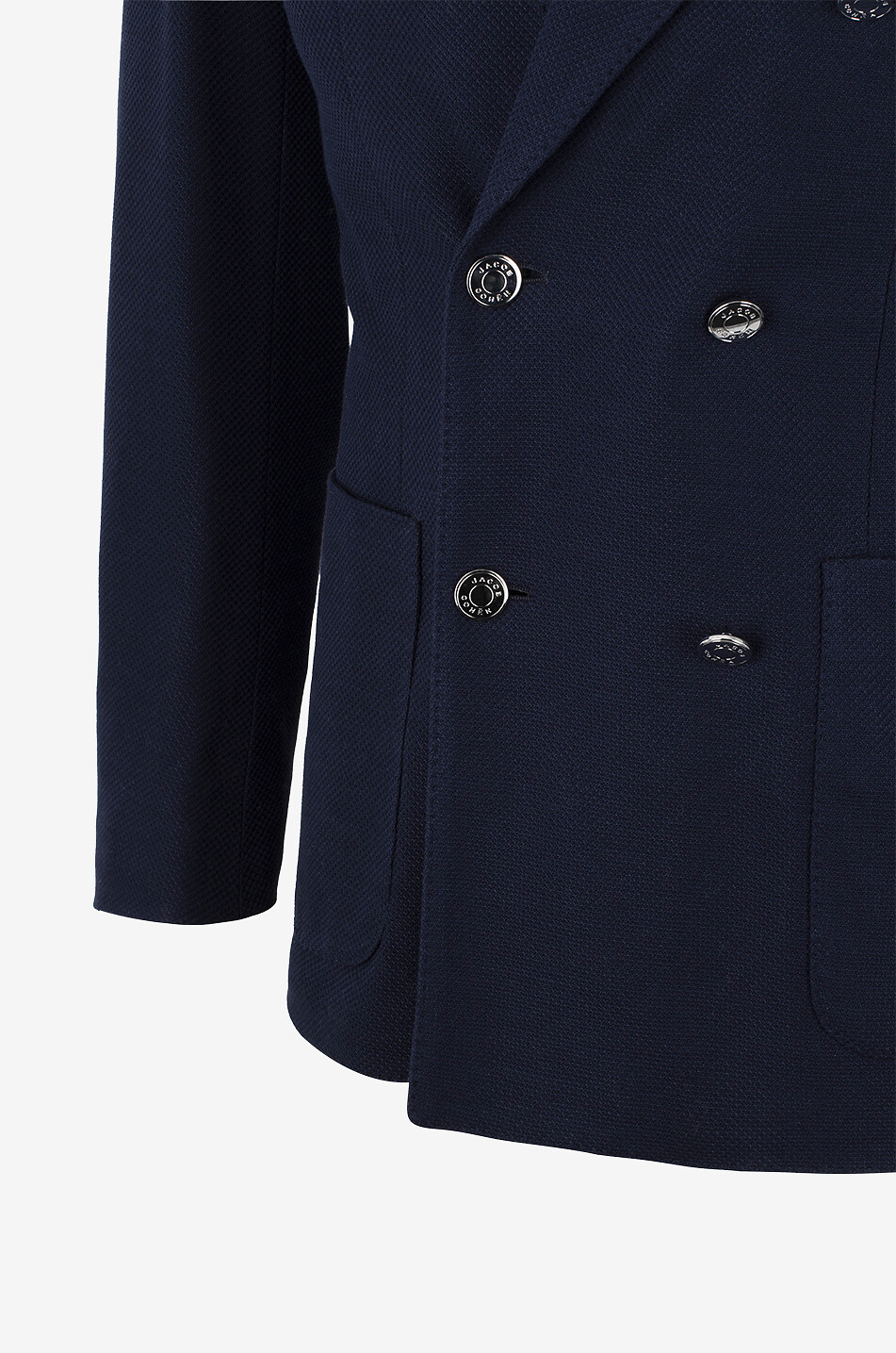 JACOB COHEN Zweireihiger schmaler Blazer aus Seide und Baumwolle Herren DUNKELBLAU 3