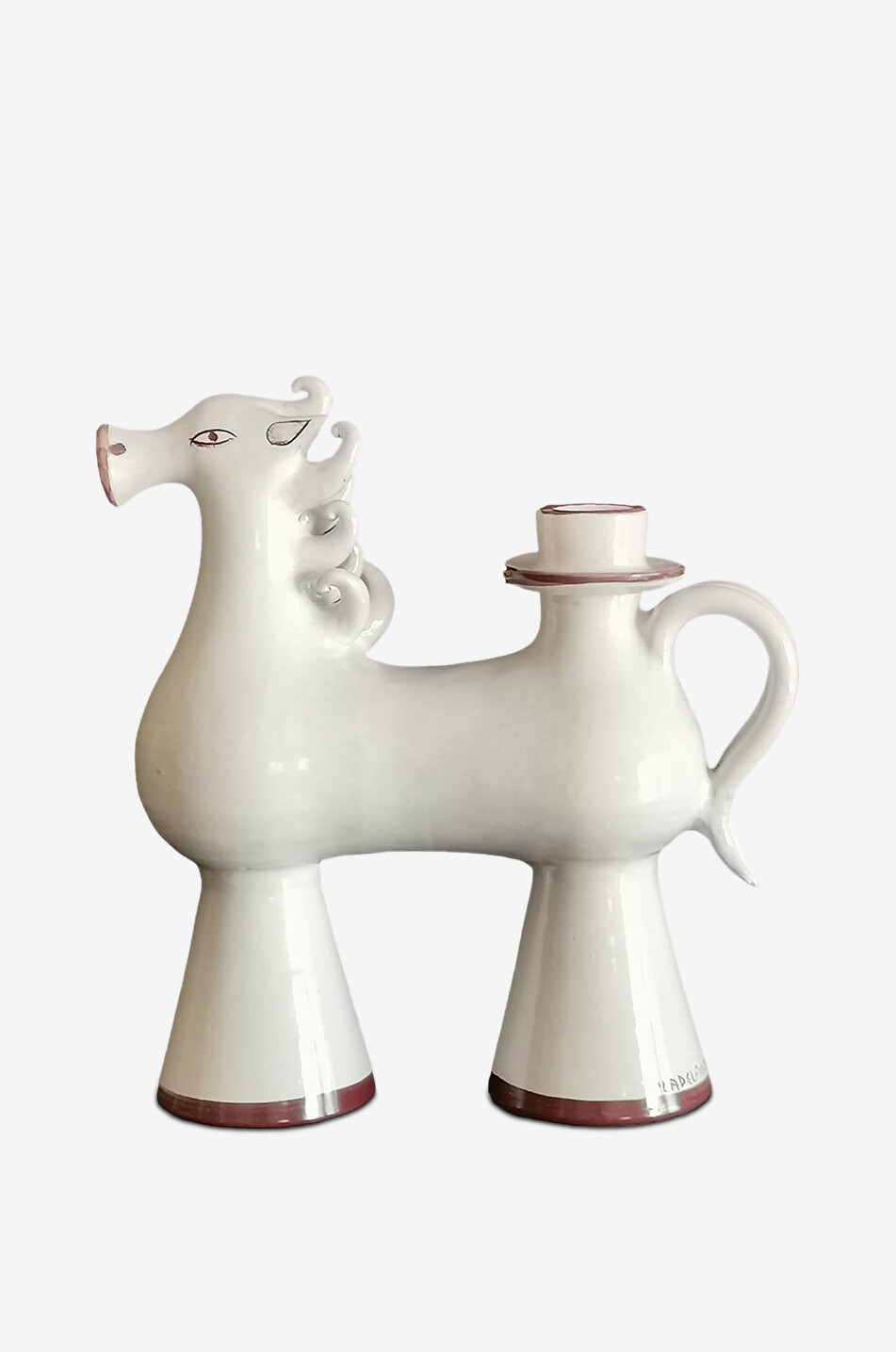 LES OTTOMANS Kerzenständer aus Keramik Pferd An Italian Heritage Haus WEISS 1