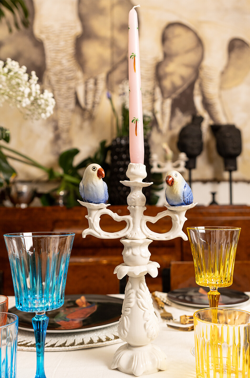 LES OTTOMANS Lot de 2 bougies Pink Palm Maison ROSE 2