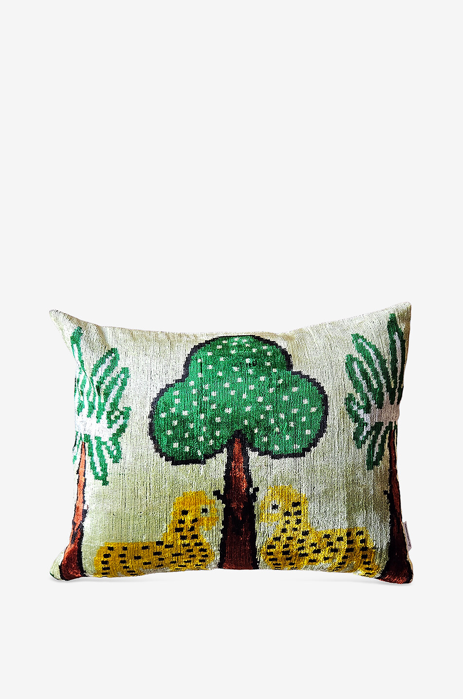Coussin en soie et coton Trees