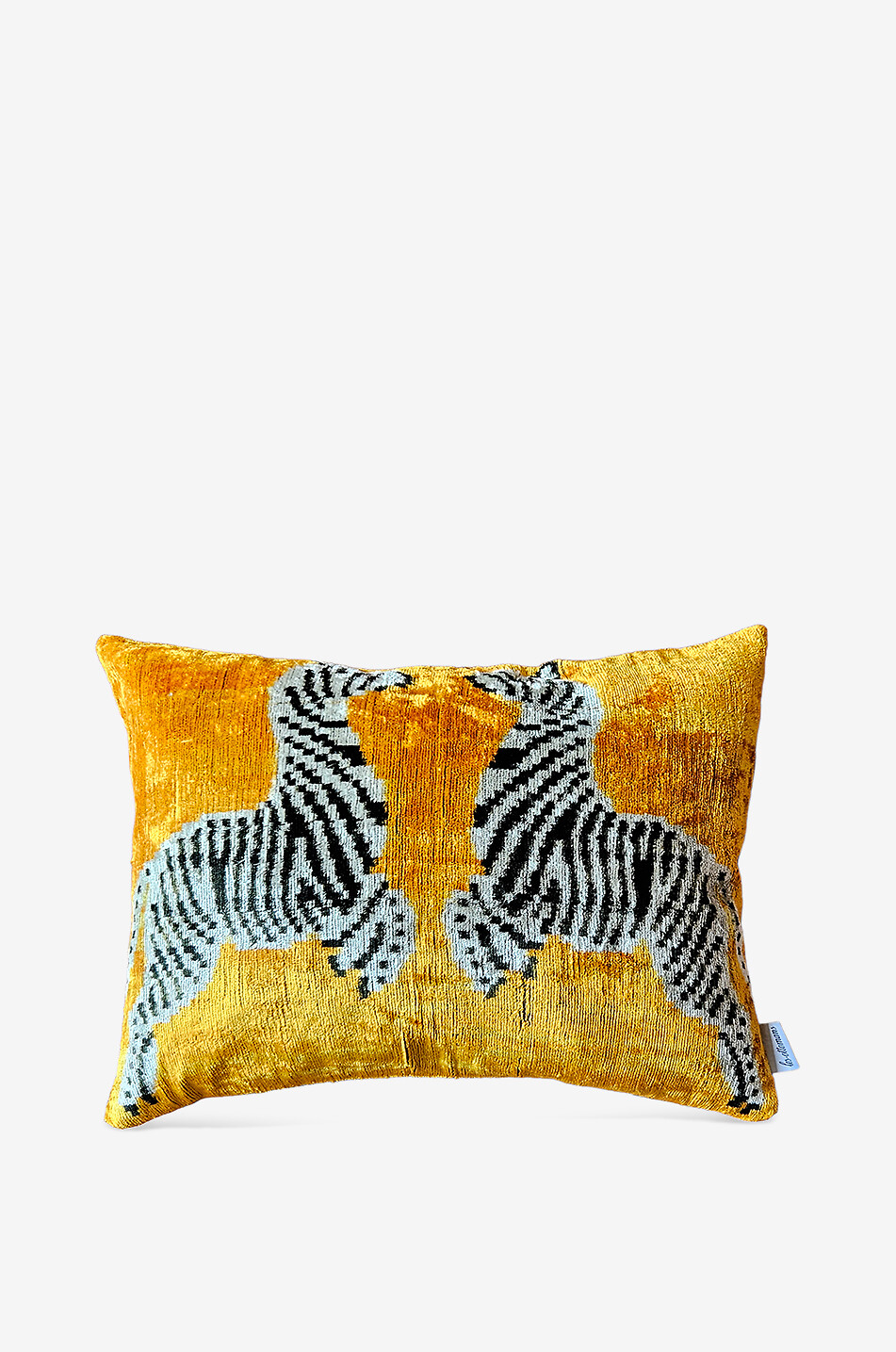 Coussin en soie et coton Zebras