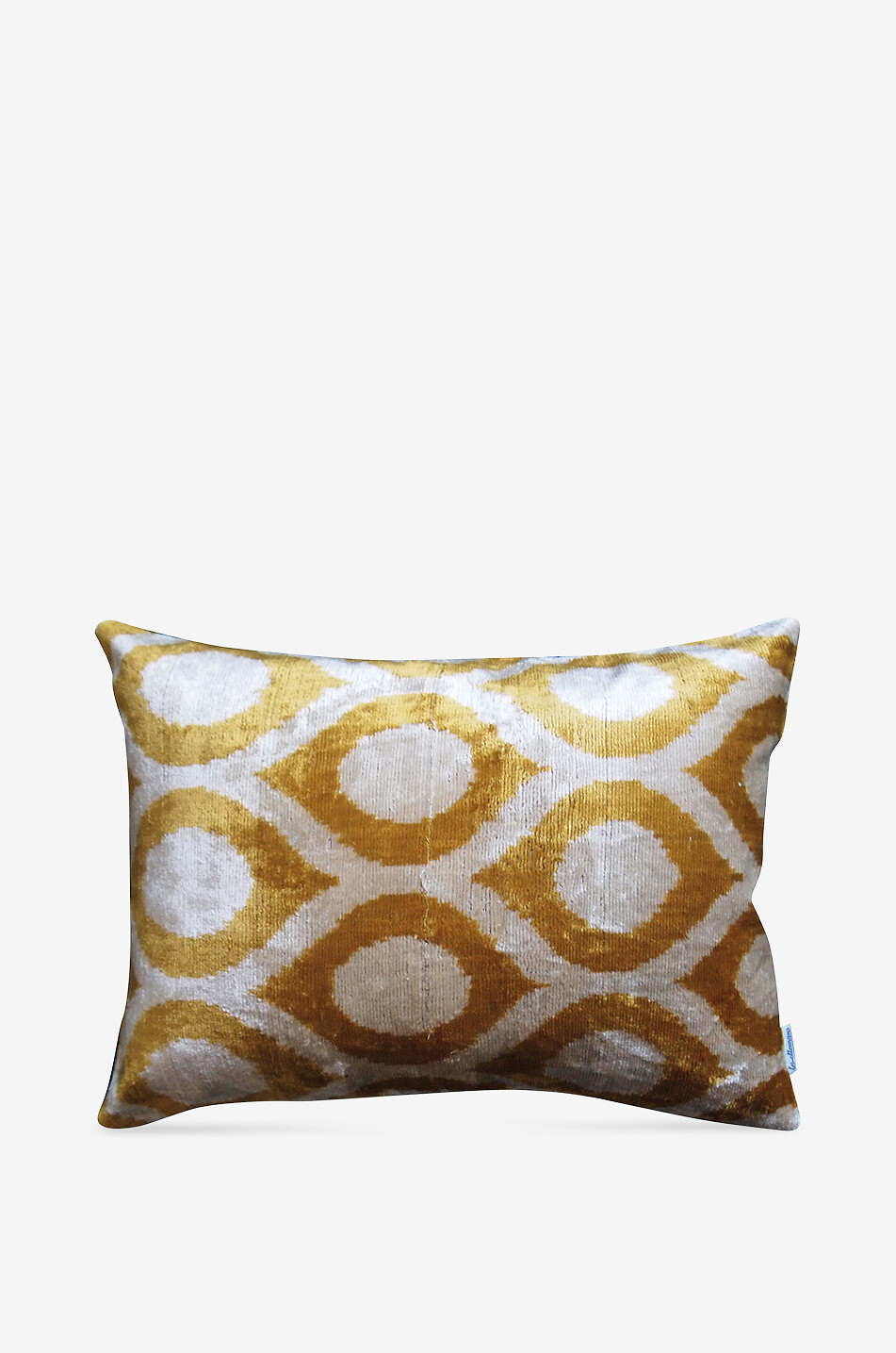 LES OTTOMANS Coussin en soie et coton Lozenges Maison JAUNE 1